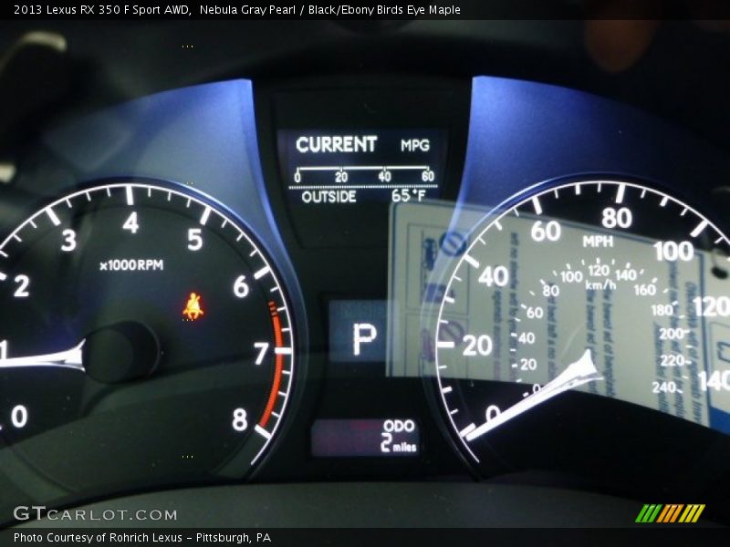 Nebula Gray Pearl / Black/Ebony Birds Eye Maple 2013 Lexus RX 350 F Sport AWD