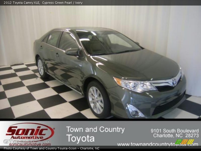 Cypress Green Pearl / Ivory 2012 Toyota Camry XLE