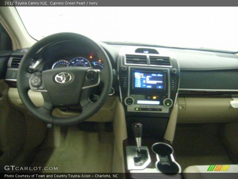 Cypress Green Pearl / Ivory 2012 Toyota Camry XLE