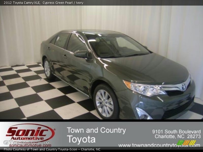 Cypress Green Pearl / Ivory 2012 Toyota Camry XLE