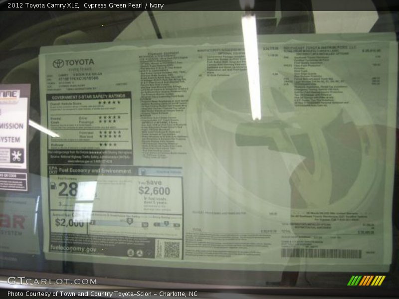 Cypress Green Pearl / Ivory 2012 Toyota Camry XLE