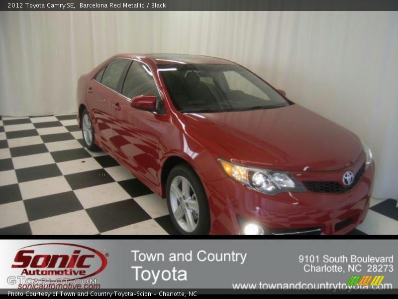 Barcelona Red Metallic / Black 2012 Toyota Camry SE