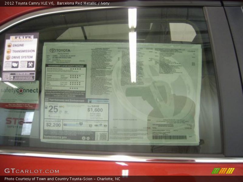 Barcelona Red Metallic / Ivory 2012 Toyota Camry XLE V6