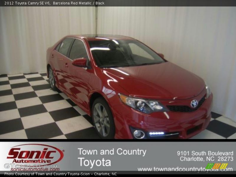 Barcelona Red Metallic / Black 2012 Toyota Camry SE V6