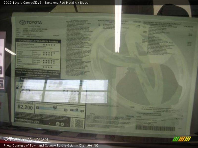 Barcelona Red Metallic / Black 2012 Toyota Camry SE V6