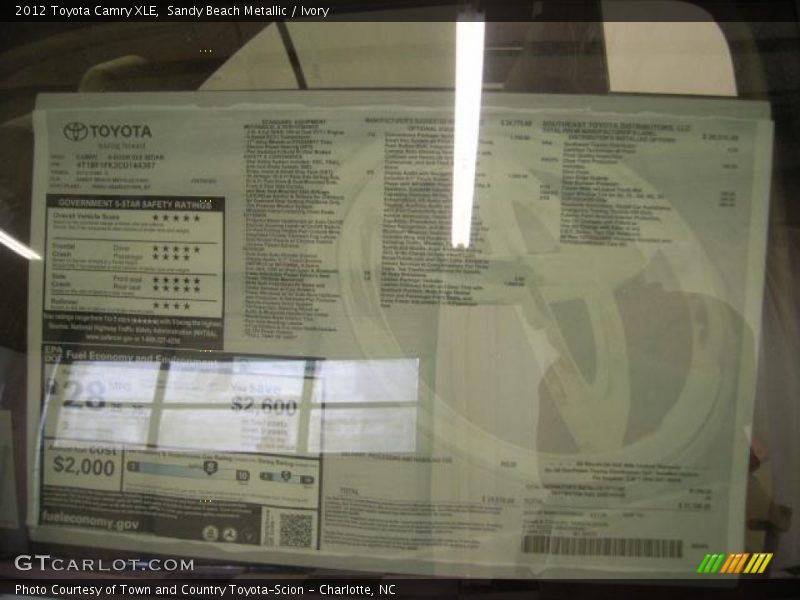 Sandy Beach Metallic / Ivory 2012 Toyota Camry XLE