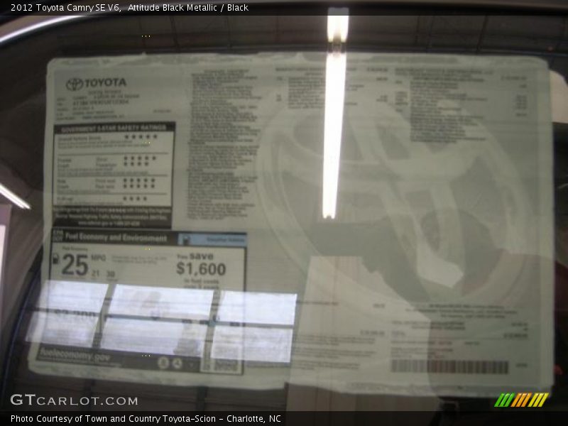 Attitude Black Metallic / Black 2012 Toyota Camry SE V6