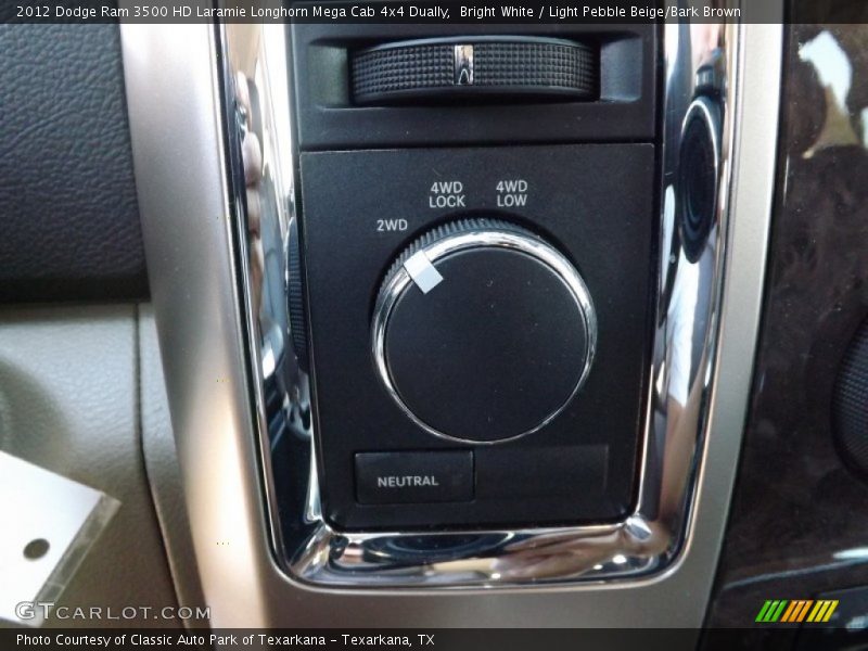 Bright White / Light Pebble Beige/Bark Brown 2012 Dodge Ram 3500 HD Laramie Longhorn Mega Cab 4x4 Dually