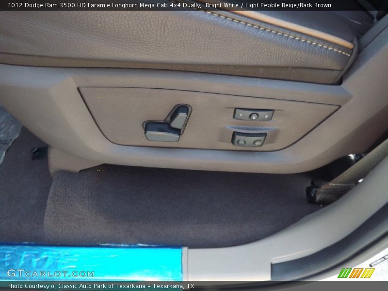 Bright White / Light Pebble Beige/Bark Brown 2012 Dodge Ram 3500 HD Laramie Longhorn Mega Cab 4x4 Dually