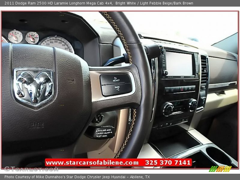 Bright White / Light Pebble Beige/Bark Brown 2011 Dodge Ram 2500 HD Laramie Longhorn Mega Cab 4x4