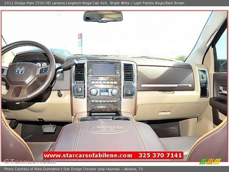 Bright White / Light Pebble Beige/Bark Brown 2011 Dodge Ram 2500 HD Laramie Longhorn Mega Cab 4x4