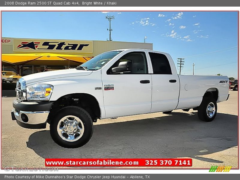 Bright White / Khaki 2008 Dodge Ram 2500 ST Quad Cab 4x4