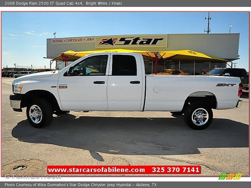 Bright White / Khaki 2008 Dodge Ram 2500 ST Quad Cab 4x4