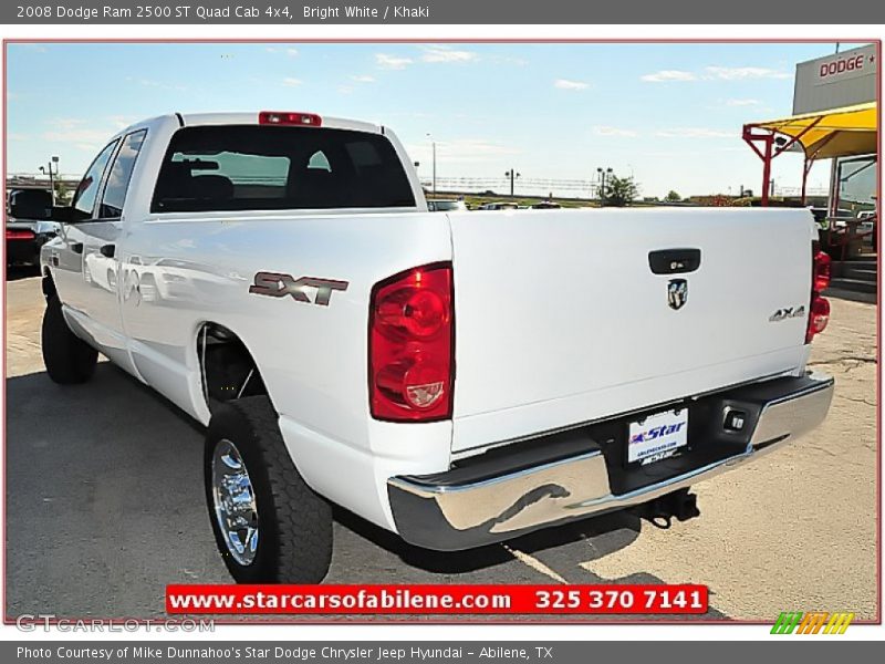 Bright White / Khaki 2008 Dodge Ram 2500 ST Quad Cab 4x4