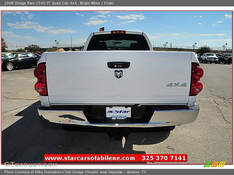 Bright White / Khaki 2008 Dodge Ram 2500 ST Quad Cab 4x4