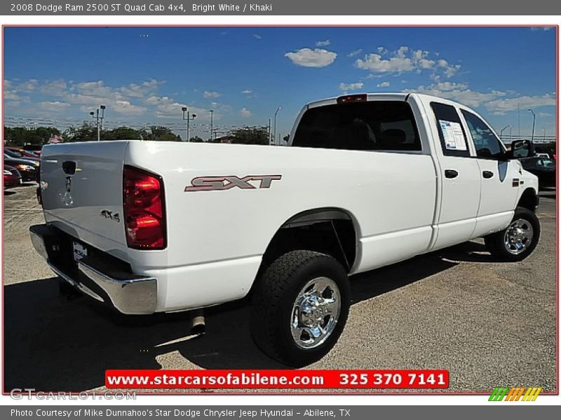 Bright White / Khaki 2008 Dodge Ram 2500 ST Quad Cab 4x4