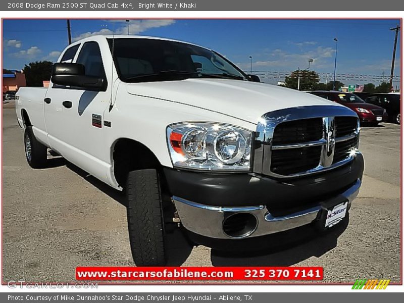 Bright White / Khaki 2008 Dodge Ram 2500 ST Quad Cab 4x4