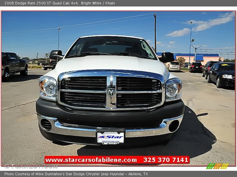 Bright White / Khaki 2008 Dodge Ram 2500 ST Quad Cab 4x4