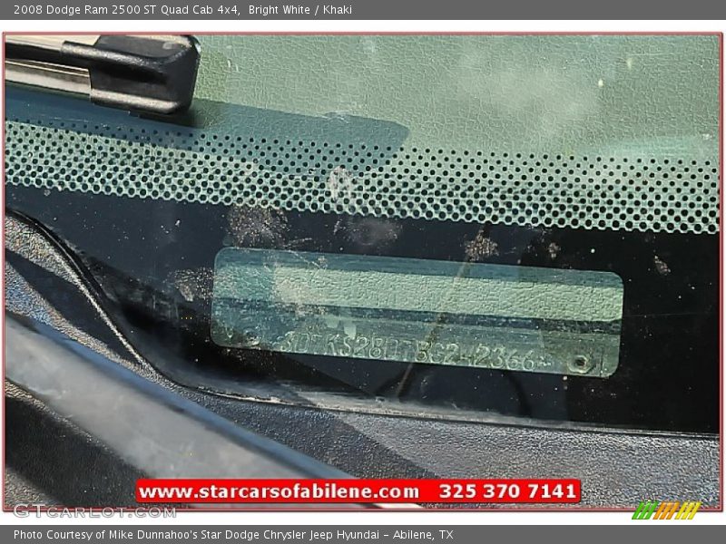 Bright White / Khaki 2008 Dodge Ram 2500 ST Quad Cab 4x4