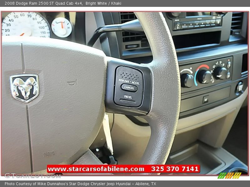 Bright White / Khaki 2008 Dodge Ram 2500 ST Quad Cab 4x4