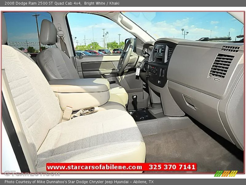 Bright White / Khaki 2008 Dodge Ram 2500 ST Quad Cab 4x4