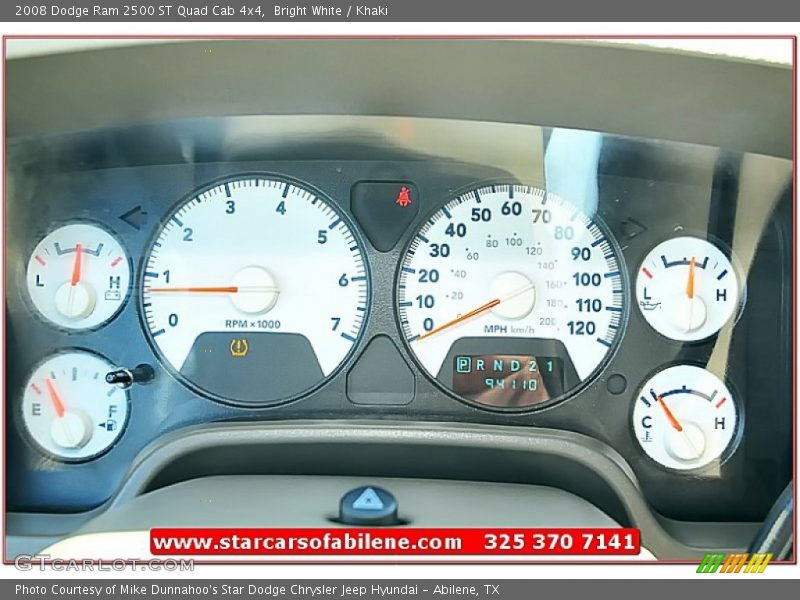 Bright White / Khaki 2008 Dodge Ram 2500 ST Quad Cab 4x4