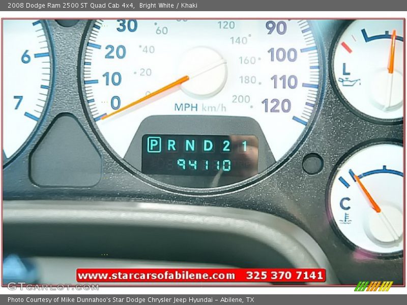 Bright White / Khaki 2008 Dodge Ram 2500 ST Quad Cab 4x4