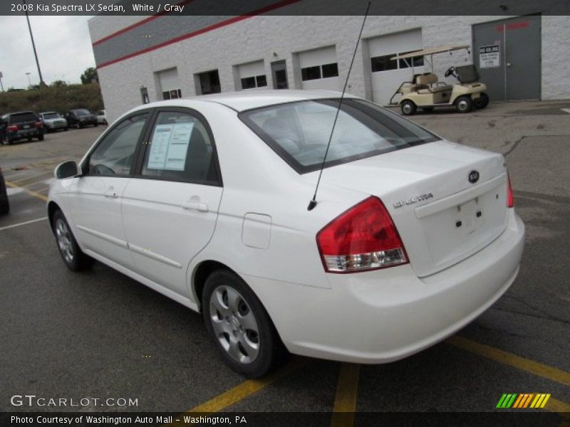 White / Gray 2008 Kia Spectra LX Sedan