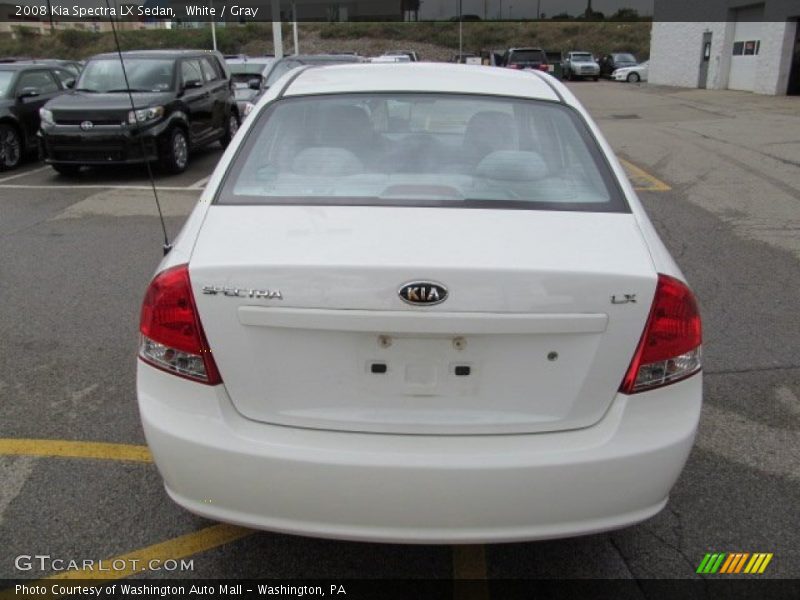 White / Gray 2008 Kia Spectra LX Sedan