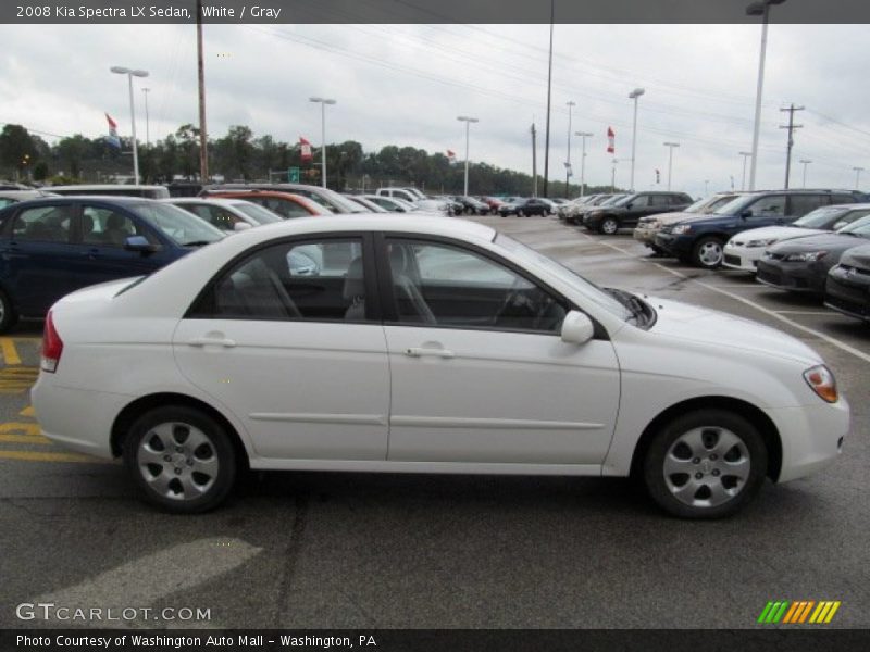 White / Gray 2008 Kia Spectra LX Sedan