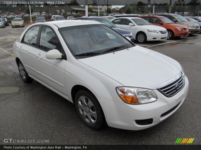 White / Gray 2008 Kia Spectra LX Sedan