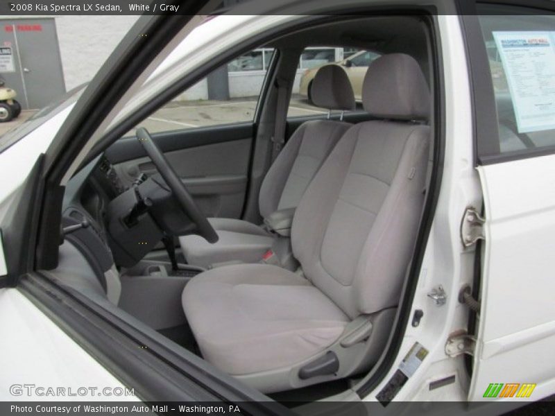White / Gray 2008 Kia Spectra LX Sedan