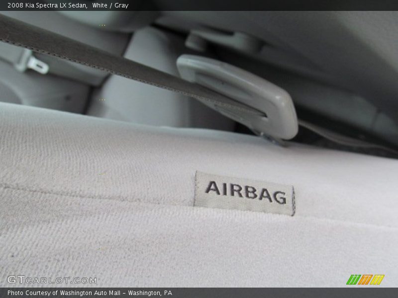 White / Gray 2008 Kia Spectra LX Sedan