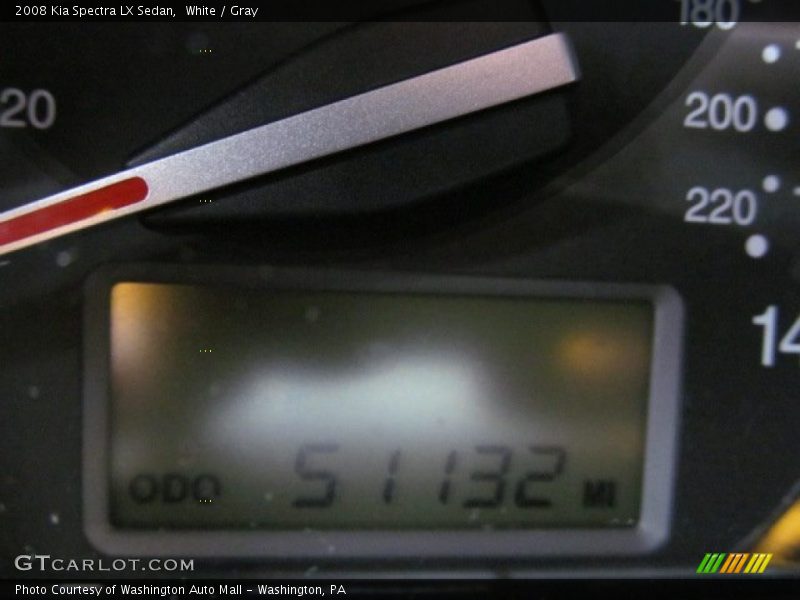 White / Gray 2008 Kia Spectra LX Sedan