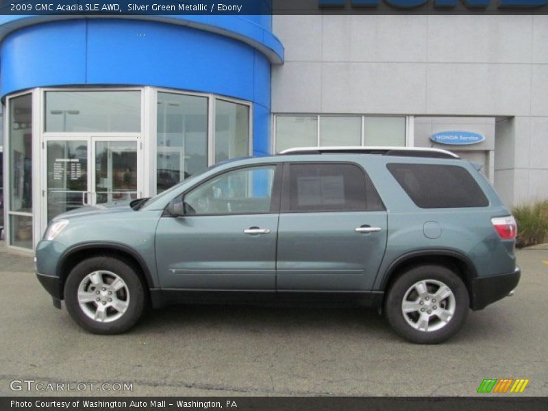 Silver Green Metallic / Ebony 2009 GMC Acadia SLE AWD