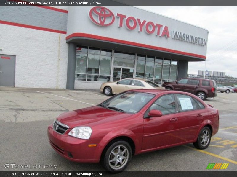 Fusion Red Metallic / Grey 2007 Suzuki Forenza Sedan