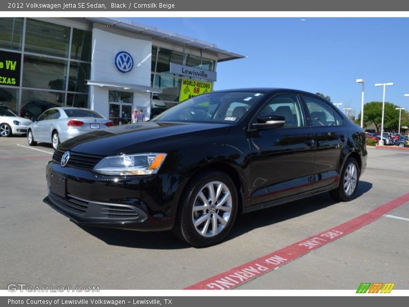 Black / Cornsilk Beige 2012 Volkswagen Jetta SE Sedan