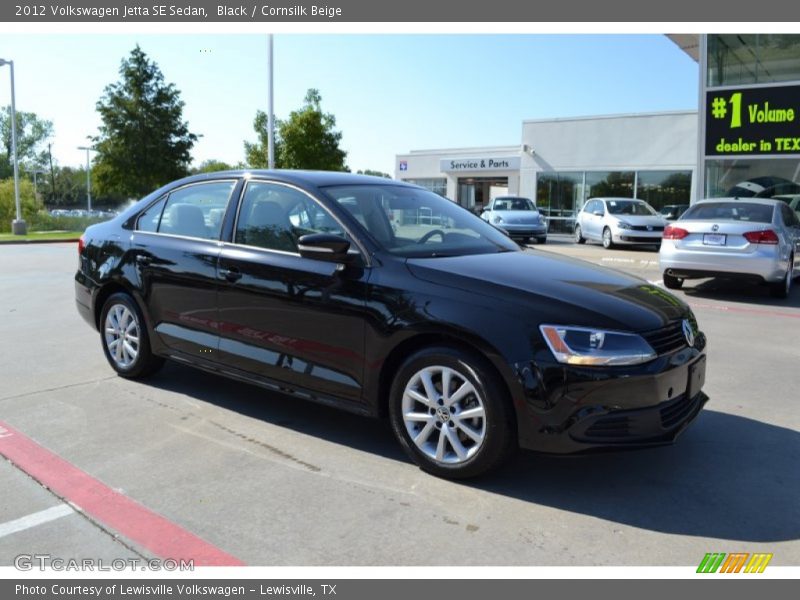 Black / Cornsilk Beige 2012 Volkswagen Jetta SE Sedan