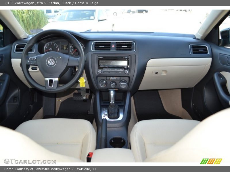 Black / Cornsilk Beige 2012 Volkswagen Jetta SE Sedan
