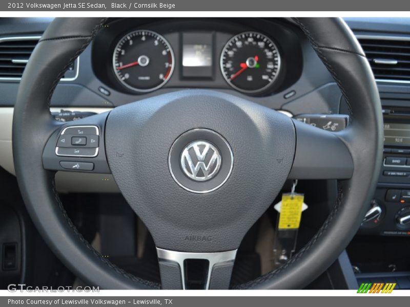 Black / Cornsilk Beige 2012 Volkswagen Jetta SE Sedan