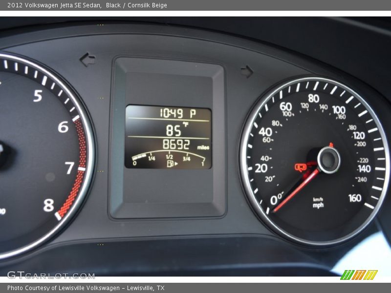 Black / Cornsilk Beige 2012 Volkswagen Jetta SE Sedan
