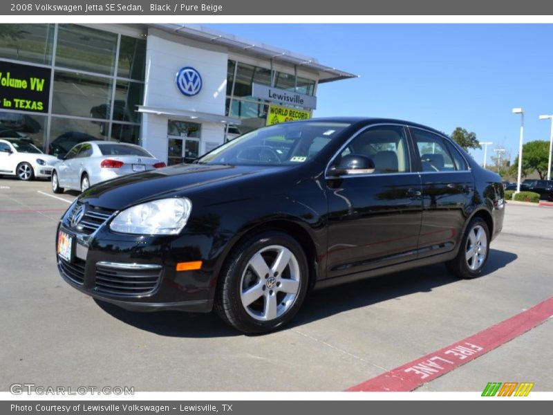 Black / Pure Beige 2008 Volkswagen Jetta SE Sedan