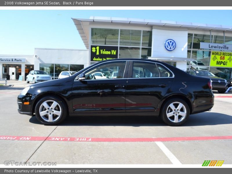 Black / Pure Beige 2008 Volkswagen Jetta SE Sedan