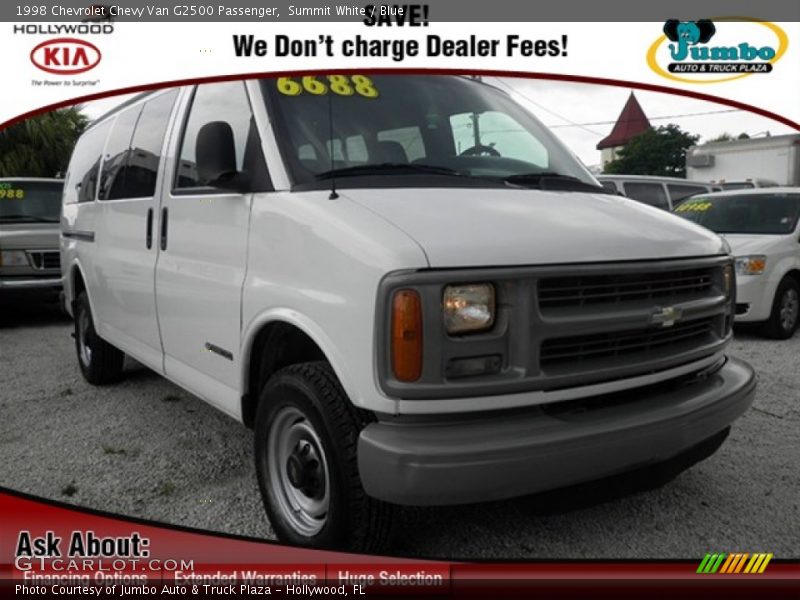 Summit White / Blue 1998 Chevrolet Chevy Van G2500 Passenger