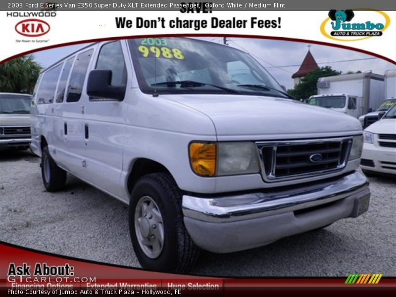 Oxford White / Medium Flint 2003 Ford E Series Van E350 Super Duty XLT Extended Passenger