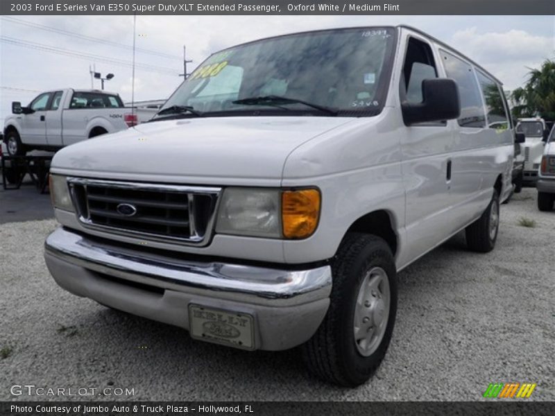 Oxford White / Medium Flint 2003 Ford E Series Van E350 Super Duty XLT Extended Passenger