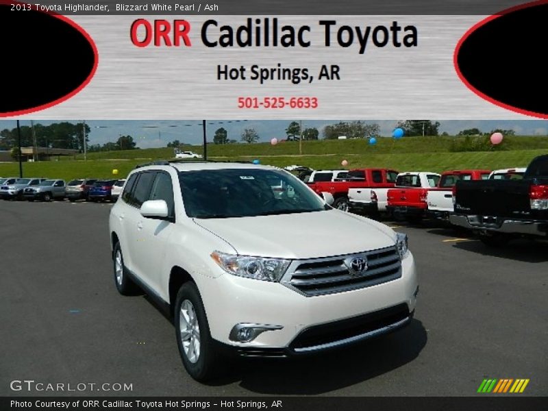 Blizzard White Pearl / Ash 2013 Toyota Highlander