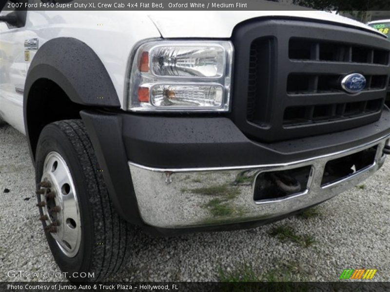 Oxford White / Medium Flint 2007 Ford F450 Super Duty XL Crew Cab 4x4 Flat Bed