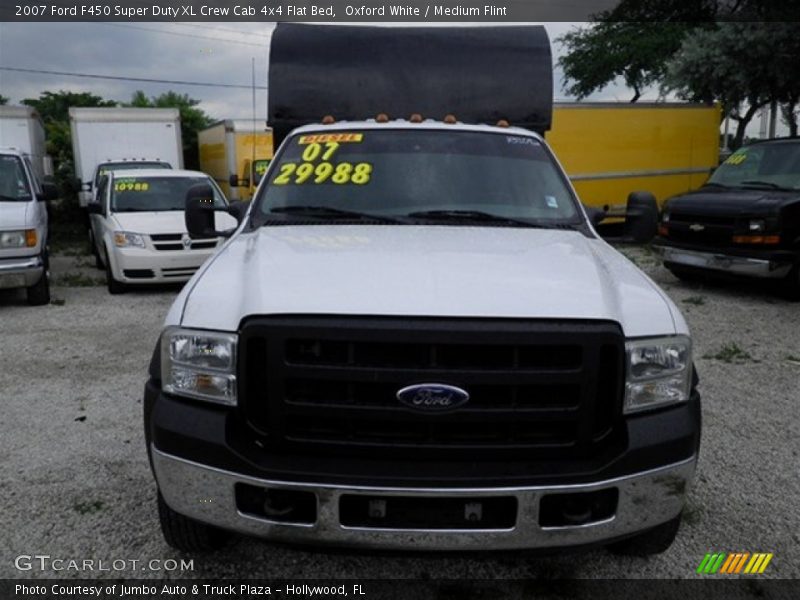 Oxford White / Medium Flint 2007 Ford F450 Super Duty XL Crew Cab 4x4 Flat Bed