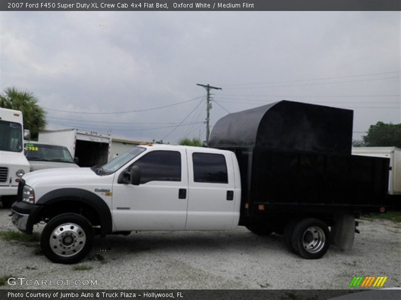 Oxford White / Medium Flint 2007 Ford F450 Super Duty XL Crew Cab 4x4 Flat Bed